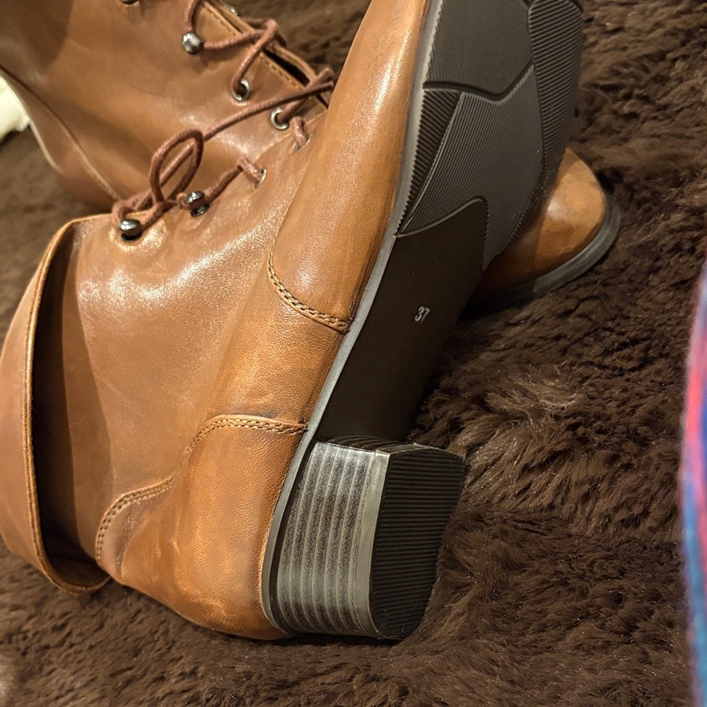Spring Step Tan Lace Up Boots - Picture 4 of 8
